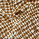 SO  Orange and White Smocked Gingham Camisole Top Photo 3