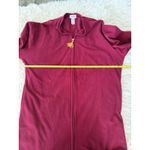 Vanity Fair Long Robe Burgundy Floral Trim Tassel Zip Front Lounge House Coat Photo 5