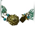 Vtg Western Germany metal and plastic necklace Blue Photo 4