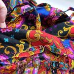 Vintage Colorful Barkcloth Psychedelic Dayglow Groovy Maxi Dress sz Small/Medium Photo 8