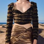 ZARA NEW CORSETRY TULLE CROP TOP WOMENS SIZE S V NECK LONG SLEEVES Photo 2