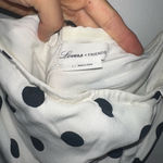 Revolve NEW  Lovers + Friends MONICA MIDI black white polka dot dress ruched Sm Photo 6