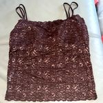 Y2k Lace Brown Bra Built In Stretchy Cami Photo 3