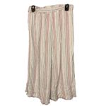 Cloth & Stone Anthropologie  Striped Pull On Cropped Tie Linen Blend Pants Raw He Photo 1