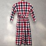 Dainty Jewells Plaid Checkered Midi Dress Circle Skirt Pin Up‎ Modest Sz S Red Photo 4