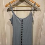Cute steel blue ribbed button front tank dress midi bodycon Size M Photo 8