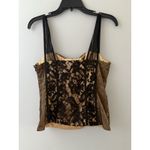 INC NWT Black Lace Gold Tank Top Corset 8 Whimsigoth Steampunk Mesh Cosplay Photo 1
