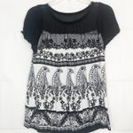 Bila Short Sleeve Floral Swing Top Size S Black Photo 0