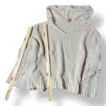 POL Hooded Distressed Sweater Womens Size M Cream Grunge Boho Photo 2