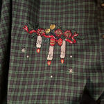 Nutcracker‎ Womens Shirt Plaid Green Blue Candles Holiday Christmas Xlarge Size XL Photo 2