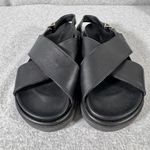 ALOHAS  Marshmallow Women's Black Leather Slingback Sandals Size 7.5 Photo 4