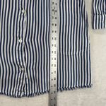 Tommy Bahama Shirt Dress Striped Fringe Hem Roll Tab Sleeve Casual S/P Photo 2