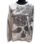 All Saints Sweatshirt‎ Gray Cold Shoulder Size Medium Floral Photo 1