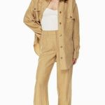 NWOT Aritzia Wilfred Author Linen Wide Leg Pant In Color Sandy Beige Tan Size 8 Photo 0