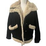 Topshop Corduroy Sherpa Faux Fur Lined High Neck Full Zip Metal Snap Jacket 4 Photo 1