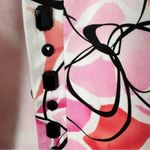 SilkLand Colorful Artsy Abstract Print Jacket PINK/BLACK/WHITE 3/4 Large Pink Photo 5