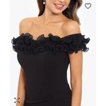 XScape NWT  Scuba Crepe Ruffled Off the Shoulder Fit flare Gown Size 4 Photo 7