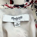 Madewell  100% Silk Floral Dress Waist‎ Tie with Pockets Cream Gray Red, Size 4 Photo 4