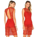 Lovers + Friends  Sleeveless Lace Cutout Back Blush Mini Dress Red Women's Medium Photo 1