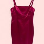 Vintage 90’s sexy pink square neck midi dress Renee Dumar saks skinny ssatin Size 12 Photo 2