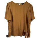 Vera Wang ~ Simply Vera ~ Mustard/Gold Silky Tie Bottom ~ Blouse / Top ~ Size M Gold Size M Photo 0