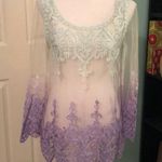 NWOT Beautiful sheer embroidered long sleeve top Size M Photo 0