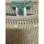 Current Air  Mesh Boatneck Sweater Beige Knit Pullover Sweater Coverup Sheer M Photo 4