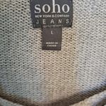 Soho Apparel SOHO‎ Jeans Black/Gray/White Striped Lace Sweater Size Large Photo 1
