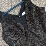 Dress the Population  Gold and Black Floral Lace Formal Dress Photo 6