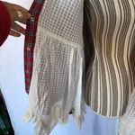 BDG red and gray flannel shirt with lace hem xs Photo 7