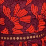 Just Me Stunning Red and Burgundy Crochet Lace Dress Small With Sleeves Photo 7