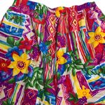 Vintage 90s Napa Valley Pullon Shorts L Red Tropical Floral Elastic Pockets Size L Photo 1