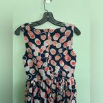 R & K  Coral and Navy Circle Pattern Pleated Front Knee Length Dress Sz 6 Photo 6