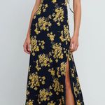 OPT Delphi Yellow Floral Print Maxi Dress Size 4 Photo 0