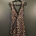 Self Portrait A line Sleeveless Floral twist front ruffle midi maxi Dress size 2 Black Photo 3