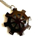 BUDDHIST WHEEL coconut shell pendant necklace Brown Photo 8