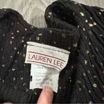Vintage Sears Lauren Lee Black & Gold Dot‎ Print Button Long Sleeve Top Size M Size M Photo 4