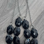 Charming Charlie  Black Faceted 17.5” Necklace and Earring Set Photo 0