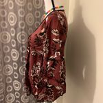 Lee Casa Wine Draped Floral Blouse Photo 3
