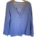 SheIn Curve purple quarter button down women's size 1XL embroidered lacy top Photo 0