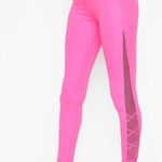Victoria's Secret  Incredible Essential Lace Up Mesh Panel Leggings Hot Pink 6 Photo 0