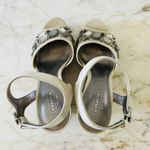Coach  Hanson Tan Gray Jeweled Rhinestone Platform Wedge Heel Sandals - US 8 Photo 5