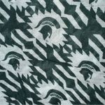 Zoozatz Scarf Womens Green White Viscose Spartan Logo Infinity Heathering Fringe Photo 4