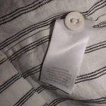 Everlane  Linen Notch Shirt White Striped Collar Short Sleeve Button Up Camp XXS Photo 6