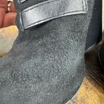 Tory Burch Gabrielle Buckle Suede Black Wedge Booties Size 6 Photo 8