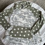 Sew In Love Green Polka Dot Fleece Camo Hoodie Size L Photo 0