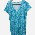 Lilly Pulitzer Surf Blue Coral of A Story Etta TShirt Dress Size XL 100% Cotton Photo 1