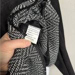 Solitaire NWT  Black Faux Suede Peplum Chevron Fringe Blazer Womens L Preppy Photo 3