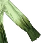 Worthington NWT  Satin Ombre Wrap Dress Midi Green Long Sleeve Career Party Sz Lg Photo 7