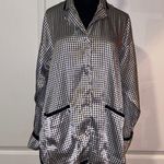 Victoria's Secret VTG  HOUNDSTOOTH SATIN BUTTON UP PAJAMA TOP Photo 4